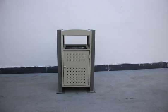 Sanitary Rubbish Bin Metal Waste Bin 13 Gallon Outdoor Trash Can For Streets
