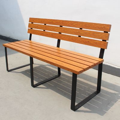 Street Furniture Metal Seating Bench Wood Grain Aluminum Commercial Long Garden Bench