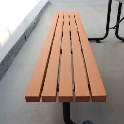 Steel And HDPE Recycle Plastic Wooden Outdoor Park Picnic Table 8 Seats Composite Slat Park Bench