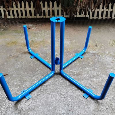Outdoor Metal Steel Round Table And Stool , Steel Picnic Table With Four Stools
