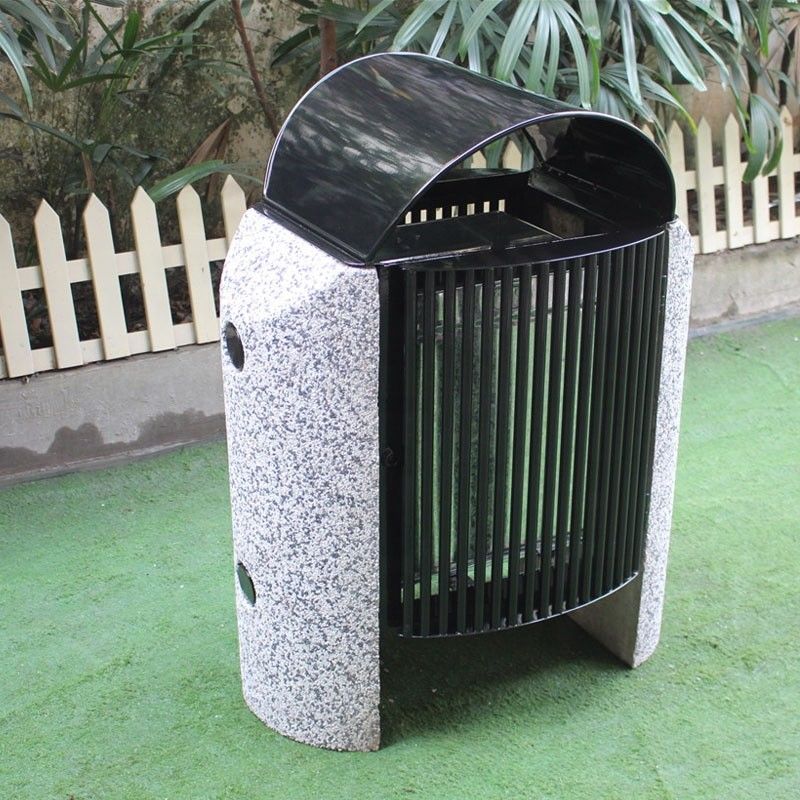 Rectangular Metal Outdoor Trash Cans 740 X 500 X 930mm Size For Garbage
